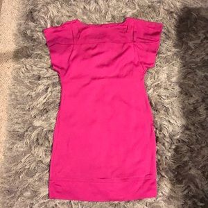 Trina Turk hot pink shirt sleeve dress
